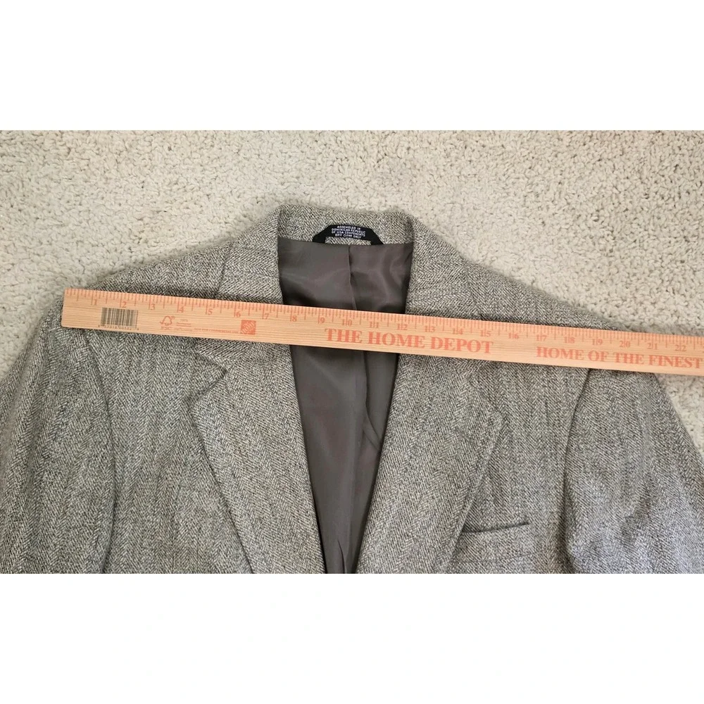 Haggar Imperial Blazer Mens 48 Brown Herringbone Wool Silk Sport Coat Jacket